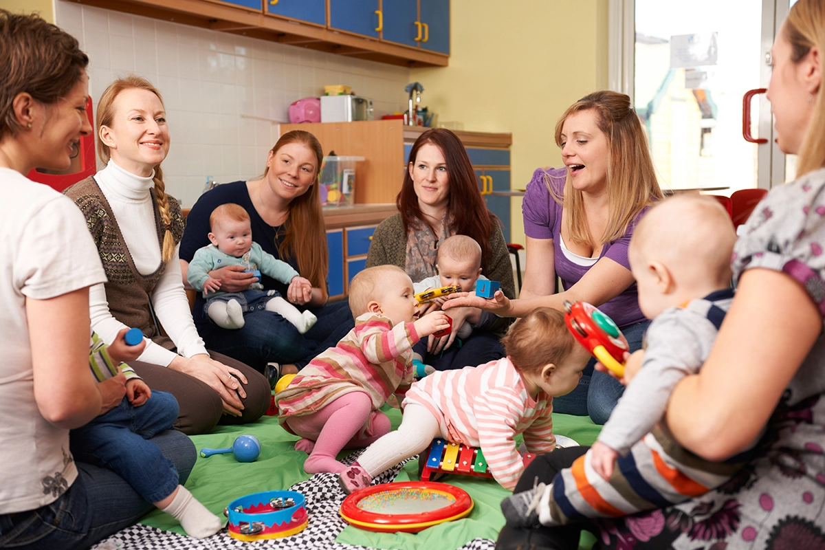 Image of a group of young parent socialising